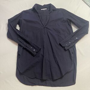 Helmut Lang Navy Blue Long Sleeve Tunic Top Size XS